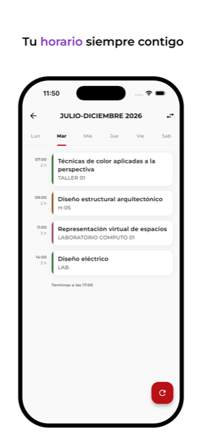Horario semanal de clases